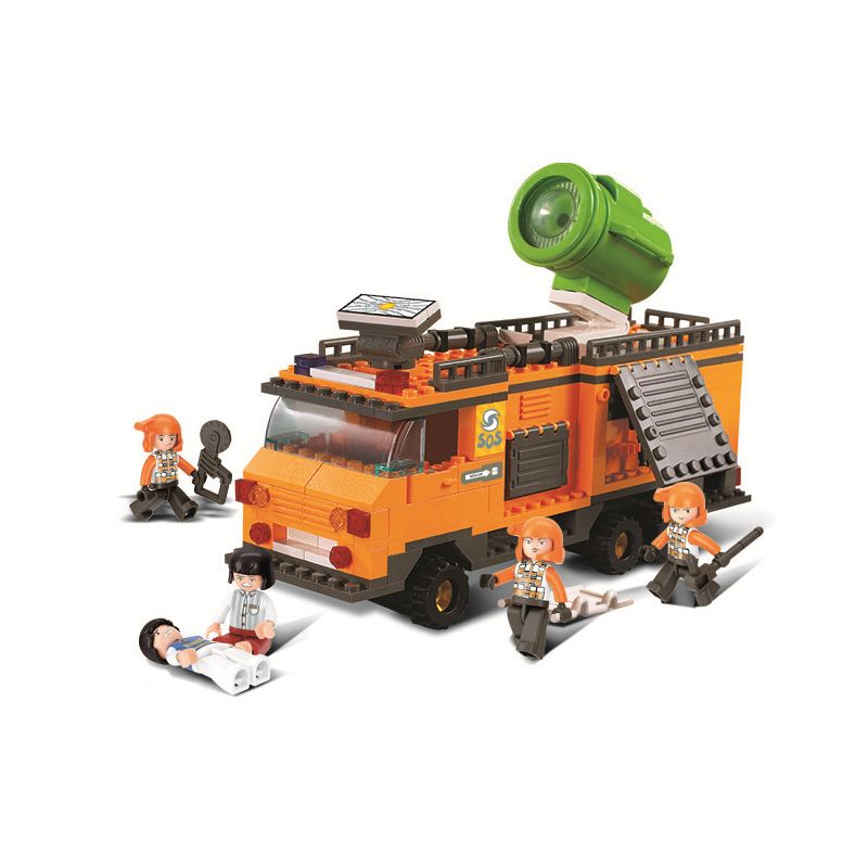 Sluban M38-B0105 Xếp hình lắp ráp ghép mô hình Xe chỉ huy chiếu sáng của đội cứu hộ khẩn cấp SRS