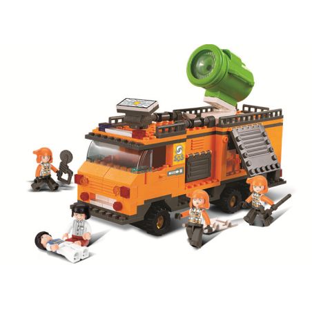 Sluban M38-B0105 Xếp hình lắp ráp ghép mô hình Xe chỉ huy chiếu sáng của đội cứu hộ khẩn cấp SRS