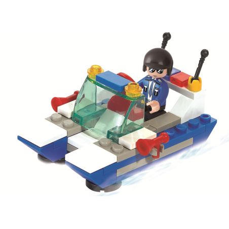 Sluban M38-B0116 Xếp hình lắp ráp ghép mô hình Tàu tuần tra SWAT-catamaran của thành phố