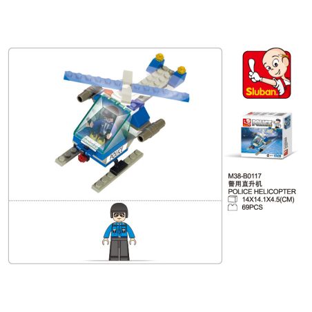 Sluban M38-B0117 Xếp hình lắp ráp ghép mô hình Máy bay cảnh sát SWAT thành phố