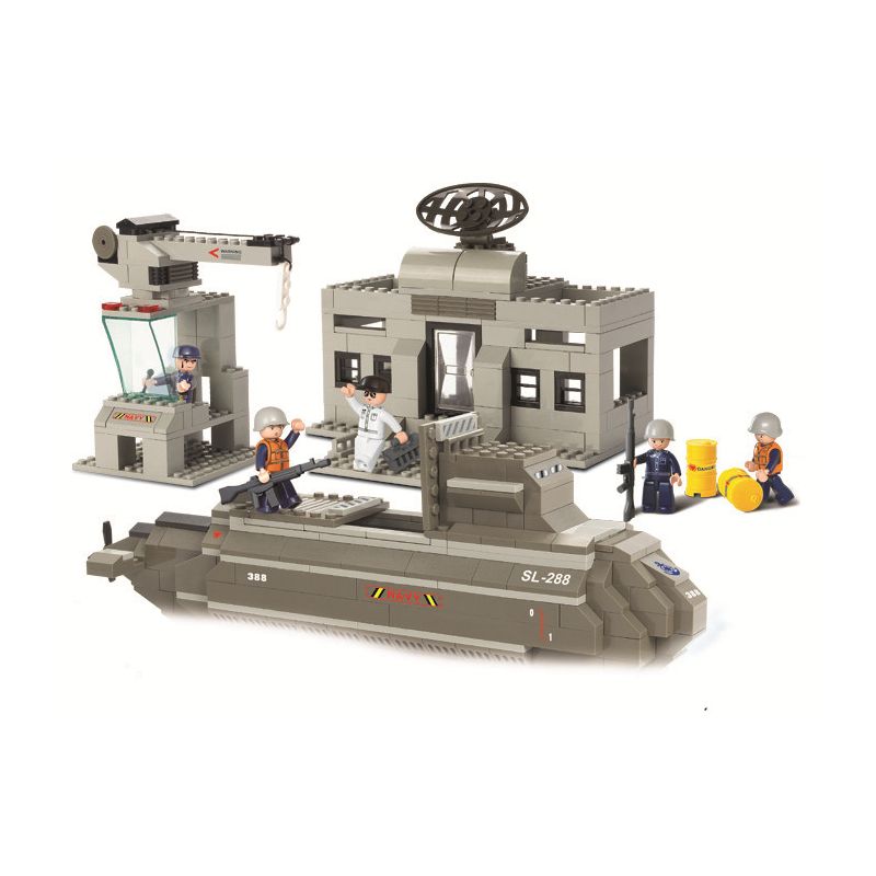 Sluban M38-B0123 Xếp hình lắp ráp ghép mô hình tàu ngầm hạt nhân