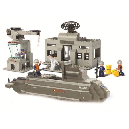 Sluban M38-B0123 Xếp hình lắp ráp ghép mô hình tàu ngầm hạt nhân