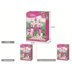 Sluban M38-B0153 Xếp hình lắp ráp ghép mô hình Cung điện mộng mơ màu hồng