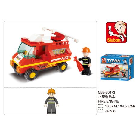 Sluban M38-B0173 Xếp hình lắp ráp ghép mô hình SimCity-Xe cứu hỏa nhỏ
