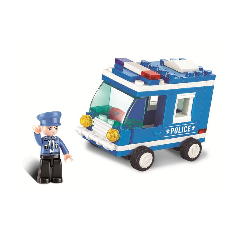 Sluban M38-B0177 Xếp hình lắp ráp ghép mô hình Xe cảnh sát phiên bản SimCity-Q