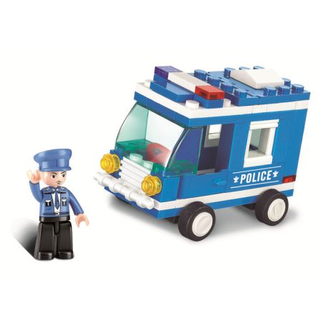 Sluban M38-B0177 Xếp hình lắp ráp ghép mô hình Xe cảnh sát phiên bản SimCity-Q