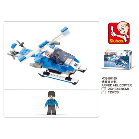 Sluban M38-B0185 Xếp hình lắp ráp ghép mô hình City SWAT - Máy bay trực thăng Gunship