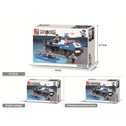 Sluban M38-B0186 Xếp hình lắp ráp ghép mô hình City SWAT - Vận chuyển thuyền máy