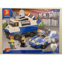 Sluban M38-B0189 Xếp hình lắp ráp ghép mô hình Đội hộ tống SWAT-SWAT của thành phố