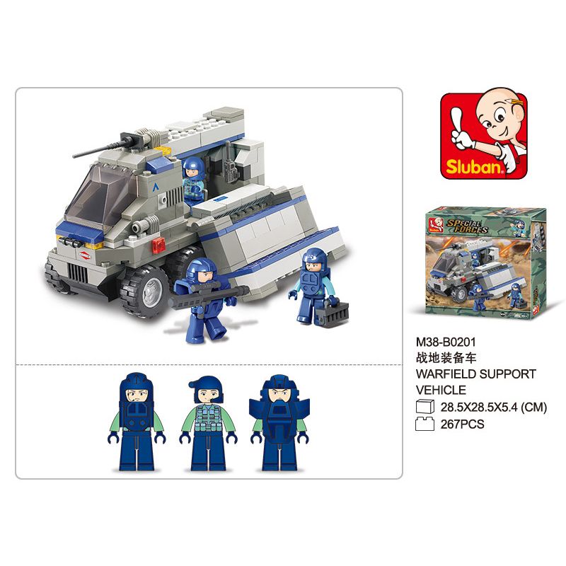 Sluban M38-B0201 Xếp hình lắp ráp ghép mô hình Xe thiết bị dã chiến của lực lượng đặc biệt