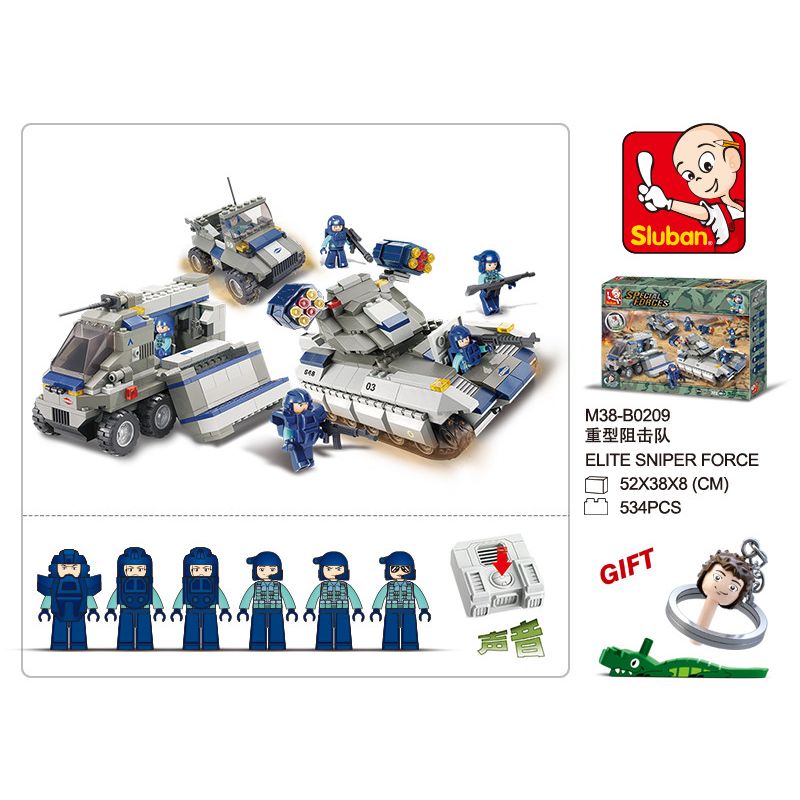 Sluban M38-B0209 Xếp hình lắp ráp ghép mô hình Lực Lượng Đặc Biệt-Đội Ngăn Chặn Hạng Nặng