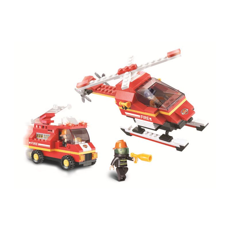 Sluban M38-B0219 Xếp hình lắp ráp ghép mô hình Đội cứu hỏa sân bay-Báo cháy nhanh