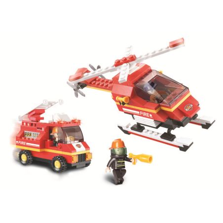 Sluban M38-B0219 Xếp hình lắp ráp ghép mô hình Đội cứu hỏa sân bay-Báo cháy nhanh