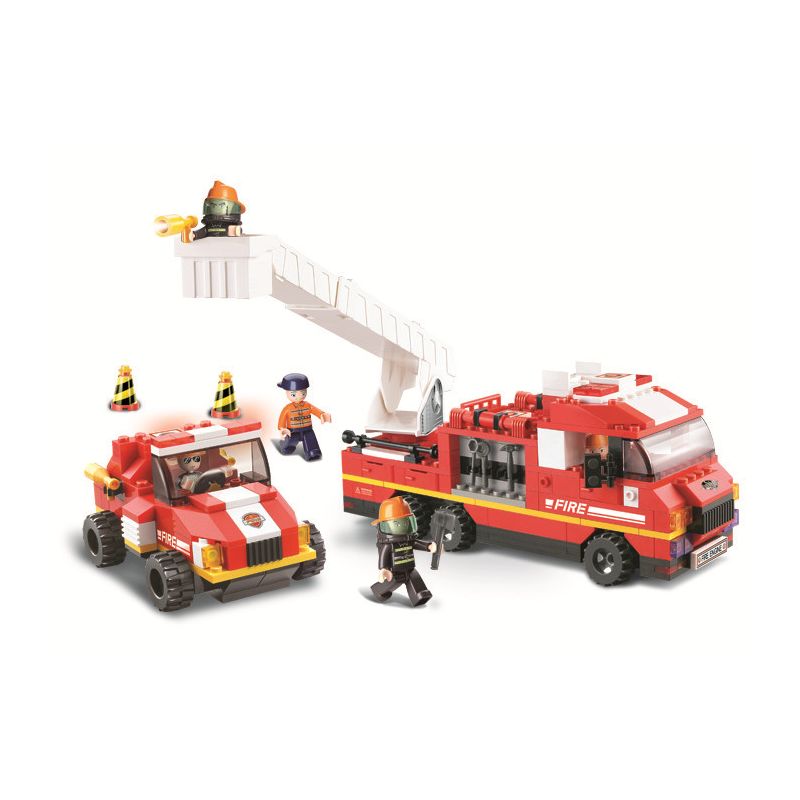 Sluban M38-B0223 Xếp hình lắp ráp ghép mô hình Báo cháy nhanh-Đội cứu hỏa đặc biệt