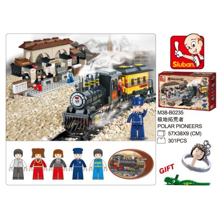 Sluban M38-B0235 Xếp hình lắp ráp ghép mô hình Ga xe lửa thế kỷ-Những người tiên phong ở vùng cực
