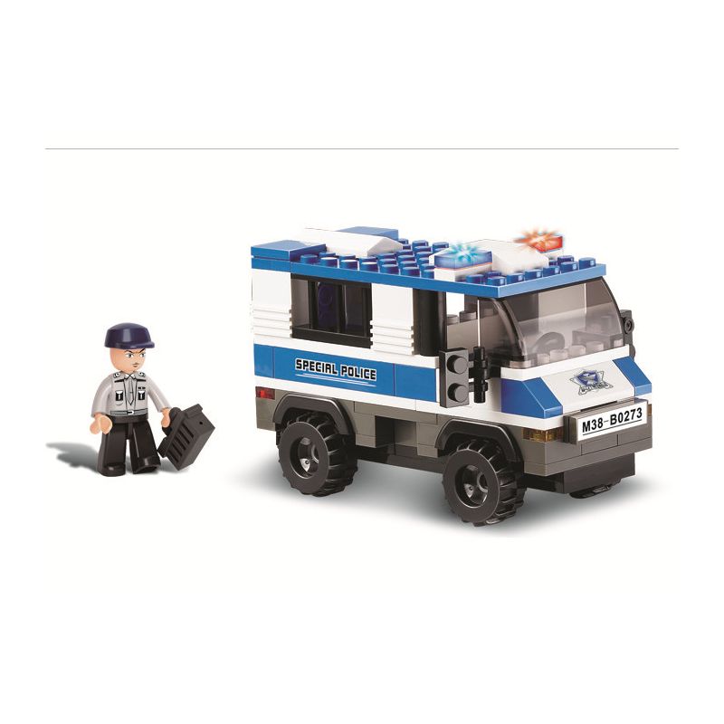 Sluban M38-B0273 Xếp hình lắp ráp ghép mô hình Xe hộ tống đặc biệt SWAT của thành phố