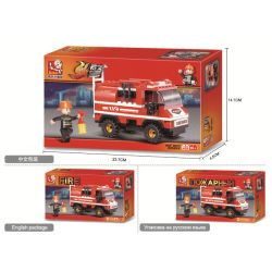 Sluban M38-B0276 Xếp hình lắp ráp ghép mô hình Xe cứu hỏa có đèn báo cháy nhanh