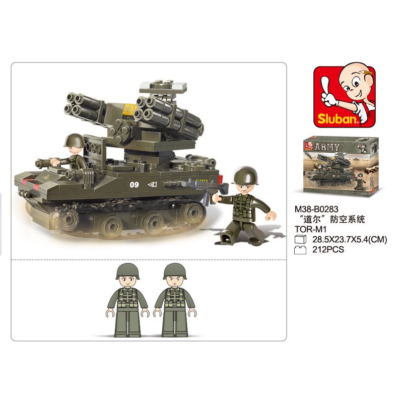 Sluban M38-B0283 Xếp hình lắp ráp ghép mô hình Quân đoàn thiết giáp-tên lửa phòng không "Tor"