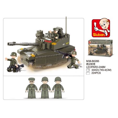 Sluban M38-B0285 Xếp hình lắp ráp ghép mô hình Quân đoàn thiết giáp-Xe tăng Leopard 2