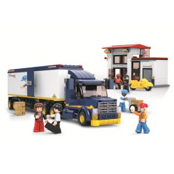 Sluban M38-B0318 Xếp hình lắp ráp ghép mô hình Xe tải chở hàng nặng