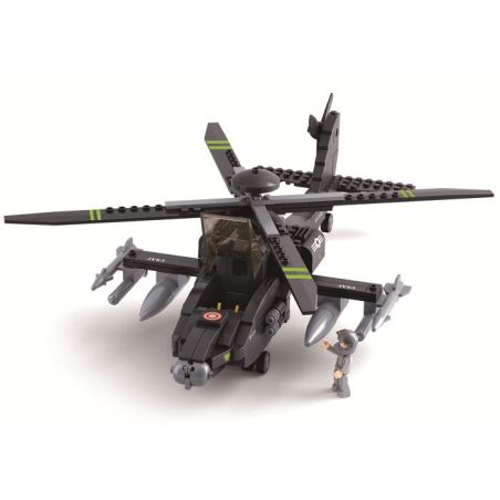 Sluban m38-B0511 Xếp hình lắp ráp ghép mô hình Trực thăng vũ trang mới của Không quân-AH-64 "Apache"