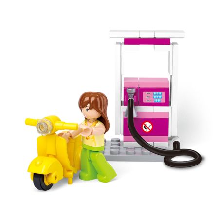 Sluban M38-B0518 Xếp hình lắp ráp ghép mô hình trạm xăng nhỏ