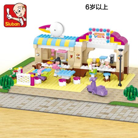 Sluban M38-B0530 Xếp hình lắp ráp ghép mô hình nhà hàng ngoài trời