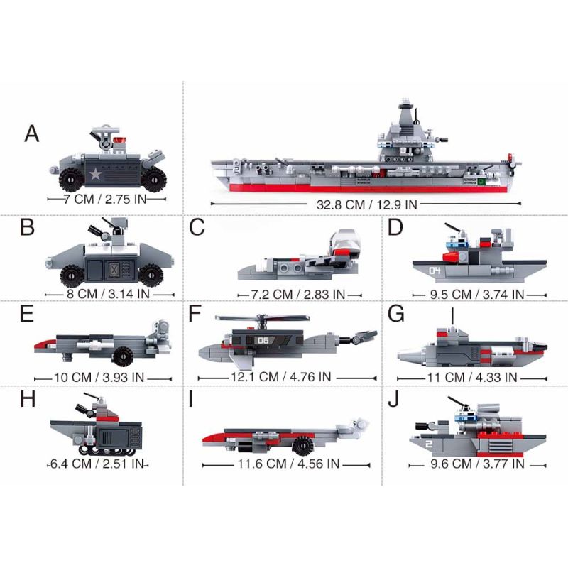 Sluban M38-B0661 Xếp hình lắp ráp ghép mô hình Tàu sân bay Trung Quốc 002