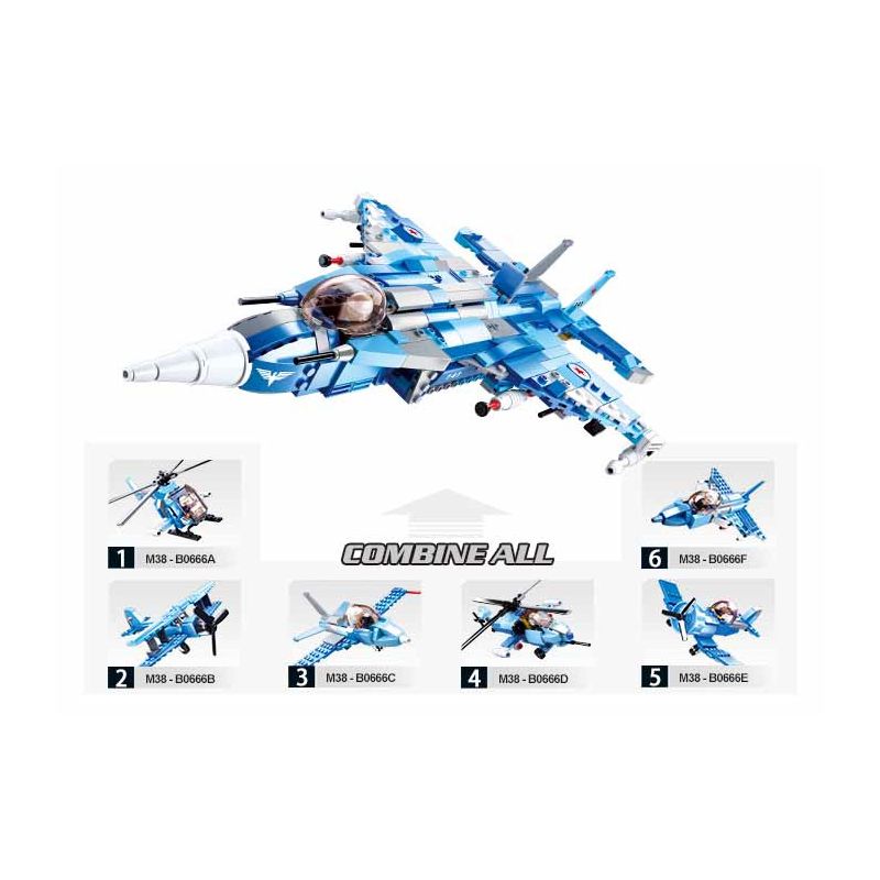 Sluban M38-B0666 Xếp hình lắp ráp ghép mô hình máy bay chiến đấu dựa trên tàu sân bay
