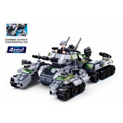 Sluban M38-B0793 Xếp hình lắp ráp ghép mô hình Chiến binh sói 4 trong 1 "Đội đặc vụ"