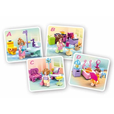 Sluban M38-B0800 Xếp hình lắp ráp ghép mô hình giấc mơ màu hồng