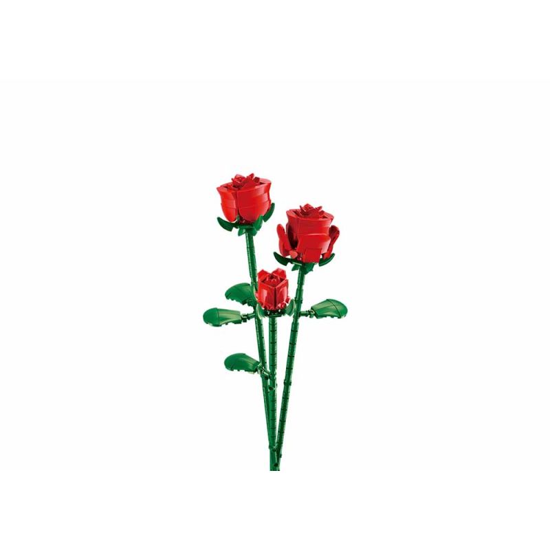 Pleyerid M38-B1101-04 Xếp hình lắp ráp ghép mô hình PLEYERID-Hoa hồng đỏ hình trái tim thanh lịch