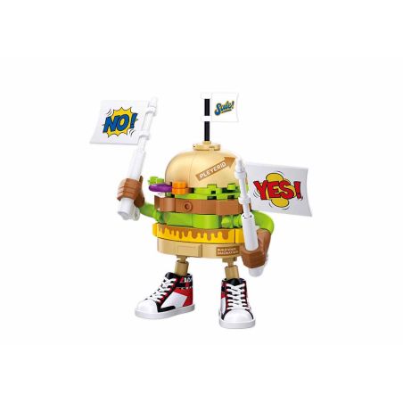 Sluban M38-B1123-09 Xếp hình lắp ráp ghép mô hình bánh mì kẹp thịt lớn