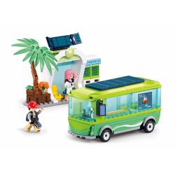 Sluban M38-B1261 Xếp hình lắp ráp ghép mô hình Xe buýt năng lượng mới