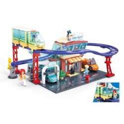 Sluban M38-B1262 Xếp hình lắp ráp ghép mô hình Cửa hàng 4S xe năng lượng mới