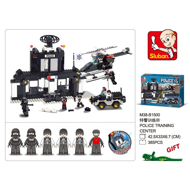 Sluban M38-B1500 Xếp hình lắp ráp ghép mô hình Trung tâm huấn luyện cảnh sát chống bạo động-SWAT
