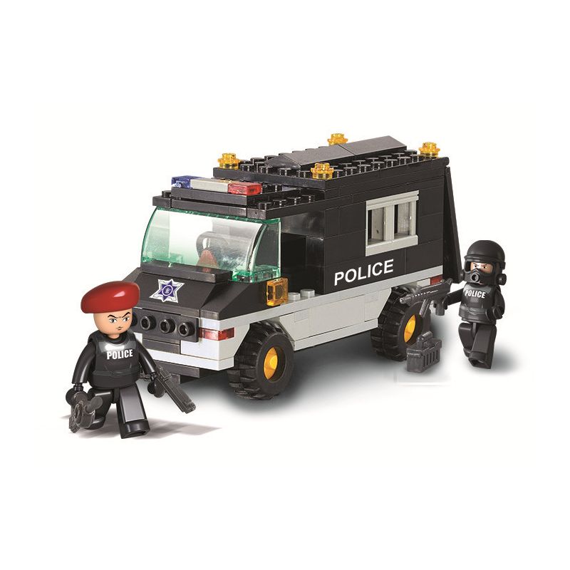 Sluban M38-B1600 Xếp hình lắp ráp ghép mô hình Cảnh sát chống bạo động-Xe tuần tra