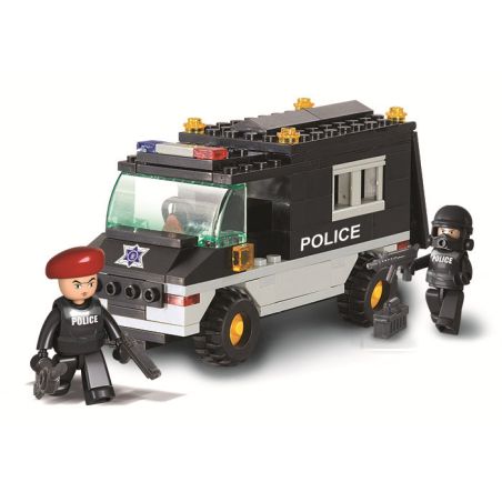 Sluban M38-B1600 Xếp hình lắp ráp ghép mô hình Cảnh sát chống bạo động-Xe tuần tra