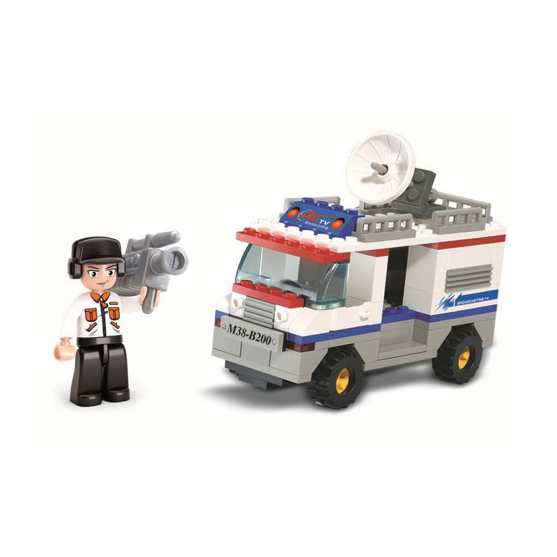 Sluban M38-B200 Xếp hình lắp ráp ghép mô hình SimCity-TV Trực Tiếp Xe