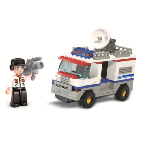 Sluban M38-B200 Xếp hình lắp ráp ghép mô hình SimCity-TV Trực Tiếp Xe