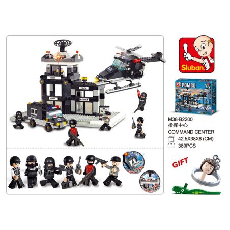 Sluban M38-B2200 Xếp hình lắp ráp ghép mô hình Trung tâm chỉ huy cảnh sát chống bạo động