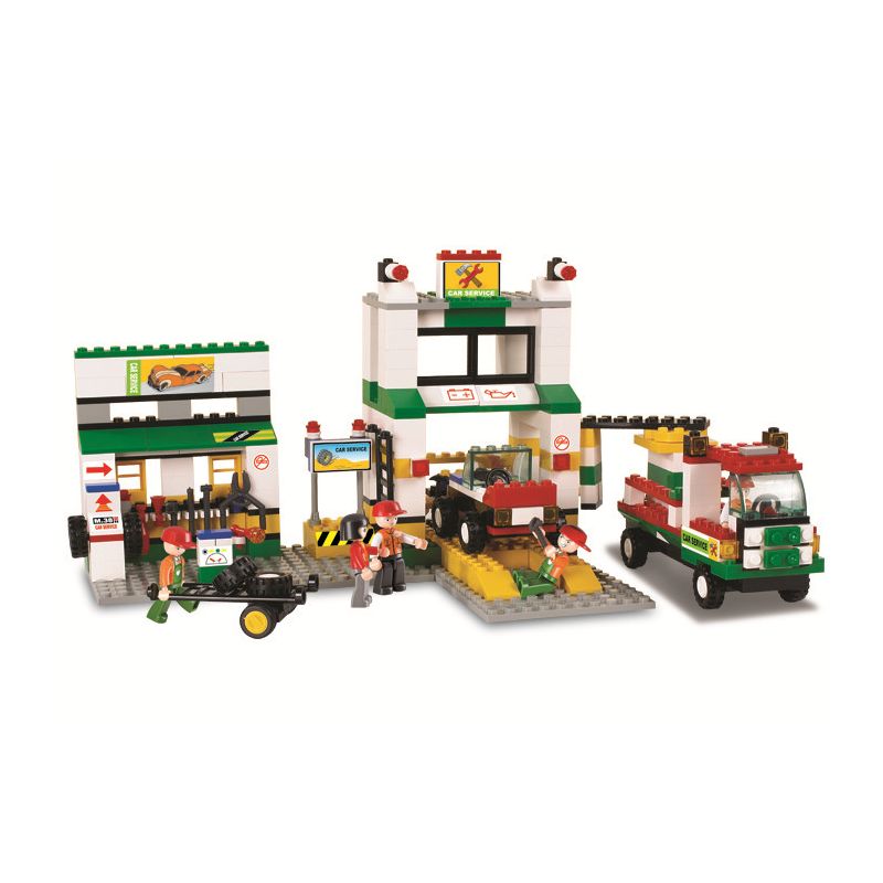 Sluban M38-B2500 Xếp hình lắp ráp ghép mô hình Trạm sửa chữa SimCity-Auto