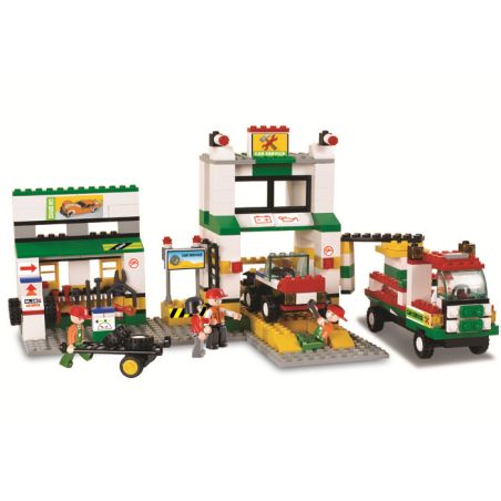 Sluban M38-B2500 Xếp hình lắp ráp ghép mô hình Trạm sửa chữa SimCity-Auto