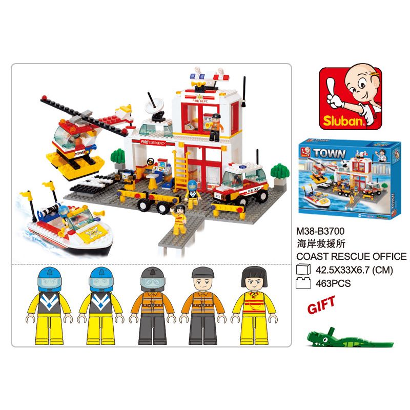 Sluban M38-B3700 Xếp hình lắp ráp ghép mô hình Trạm cứu hộ Trung tâm cứu hỏa-Bờ biển 119