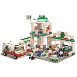 Sluban M38-B5600 Xếp hình lắp ráp ghép mô hình Trung tâm cấp cứu SimCity