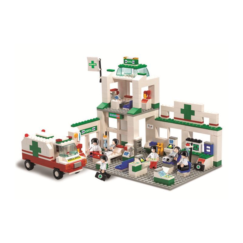 Sluban M38-B5600 Xếp hình lắp ráp ghép mô hình Trung tâm cấp cứu SimCity