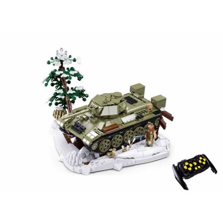 Sluban M38-B7072 Xếp hình lắp ráp ghép mô hình xe tăng T34 76S