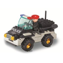 Sluban M38-B800 Xếp hình lắp ráp ghép mô hình Cảnh sát chống bạo động-SWAT Jeep