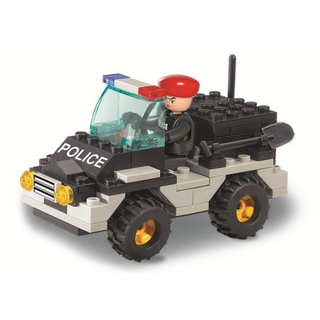 Sluban M38-B800 Xếp hình lắp ráp ghép mô hình Cảnh sát chống bạo động-SWAT Jeep