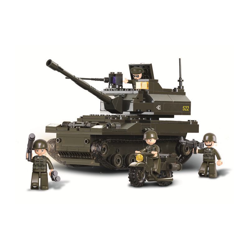 Sluban M38-B9800 Xếp hình lắp ráp ghép mô hình Lực lượng Lục quân-Xe tăng K9